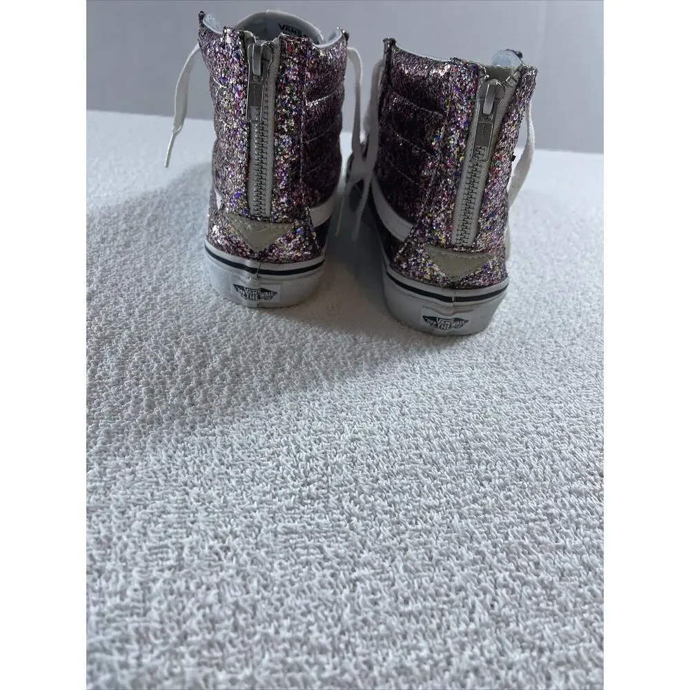 Vans Off Wall TheSK8-HI Slim Zip Sneaker TrueGlitter Women 10.5 Men 9 Unisex EUC - Picture 3 of 13